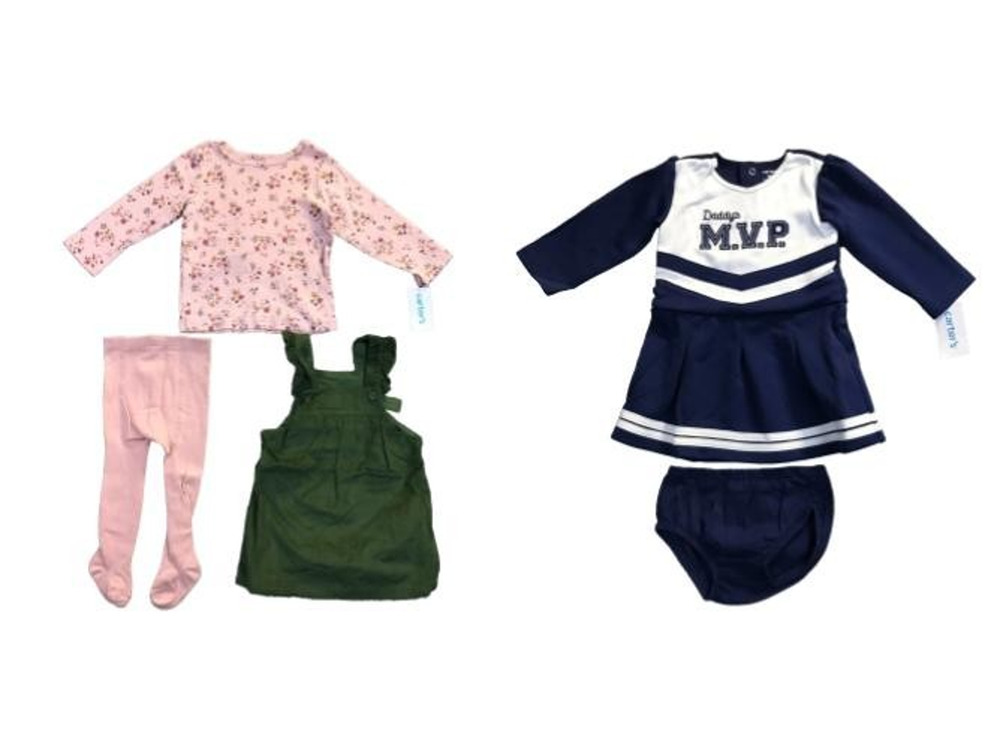 Carters Baby Girls' Outfits 18M NWT Lot of 2 - Cheer MVP-Dress Leggings Top Set